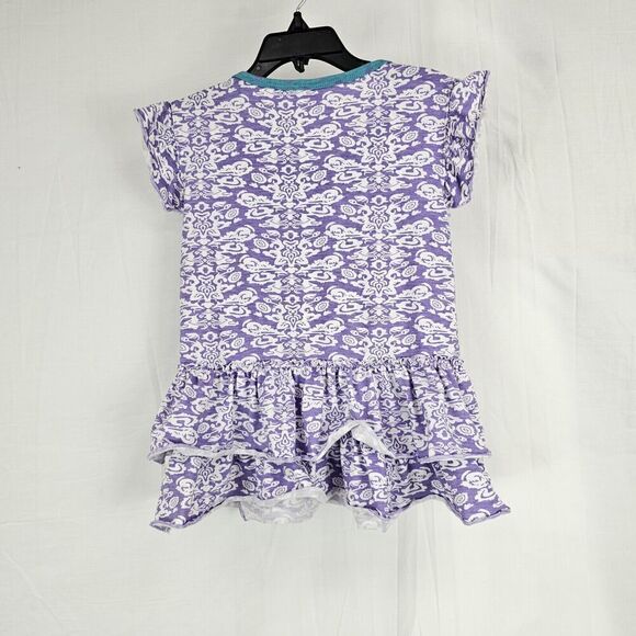 Conice Nini Purple Turquoise Easter Bunny Printed Outfit Ruffle Pants Fits Sz 5 - Picture 7 of 7